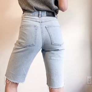TOPSHOP Bleach Denim Board Shorts